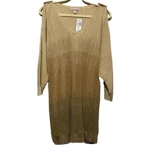 NWT Dress barn Long Ombre Gold Sheer Blouse